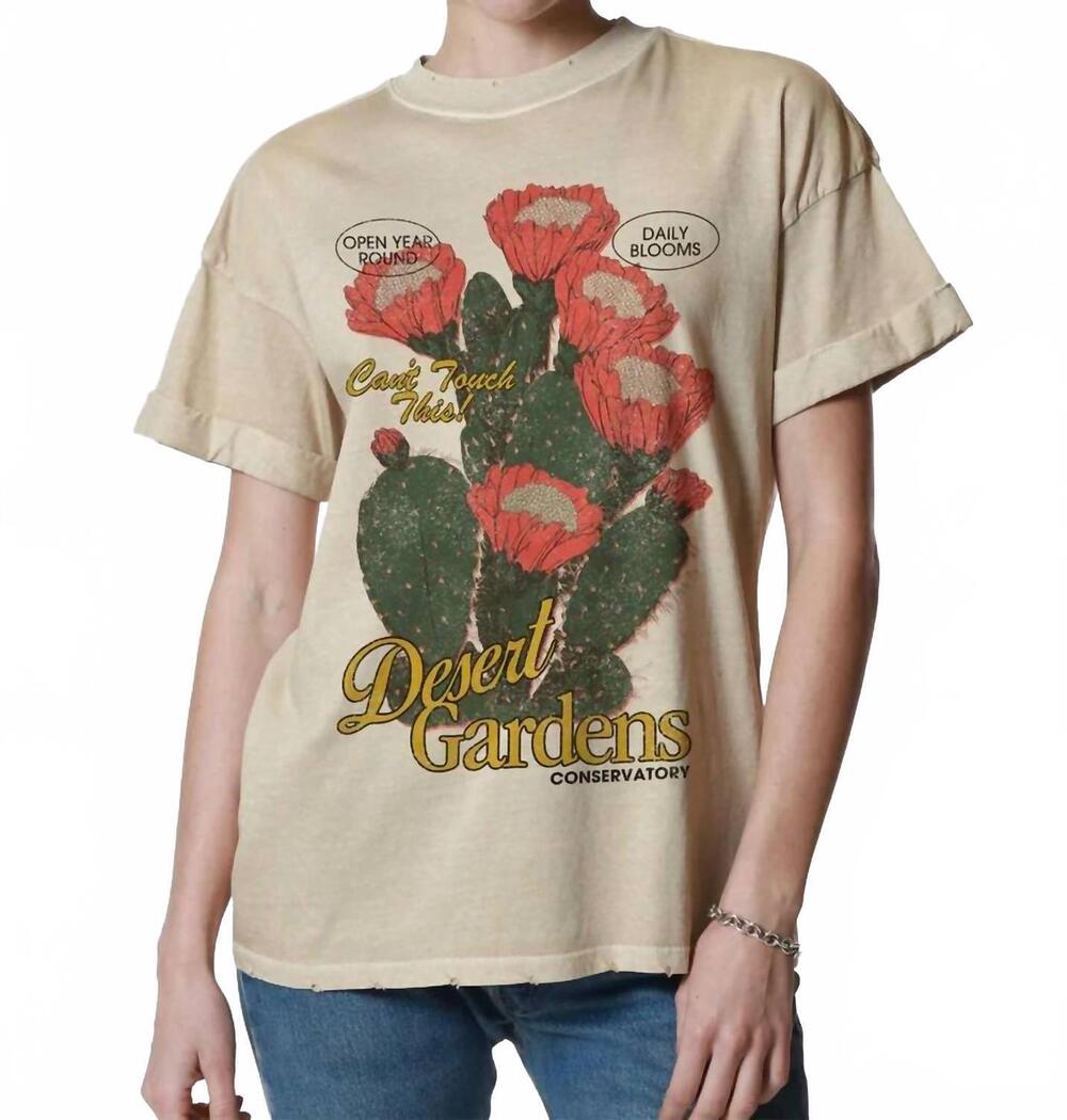 NEW GIRL DANGEROUS desert gardens boyfriend tee in sand